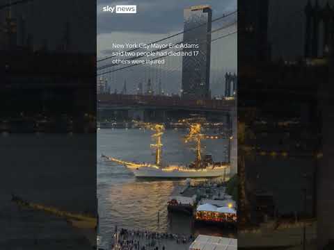 Mexican navy ship crashes into New York's Brooklyn Bridge killing two