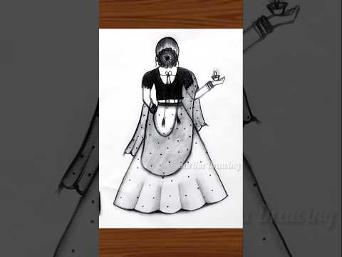 Girl sketch drawing easy #trending #diwalispecial #drawing #girl #ytshorts #drawinglessons