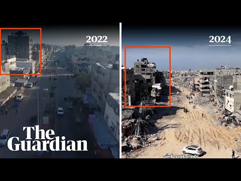 Before-and-after footage shows destruction of Khan Younis