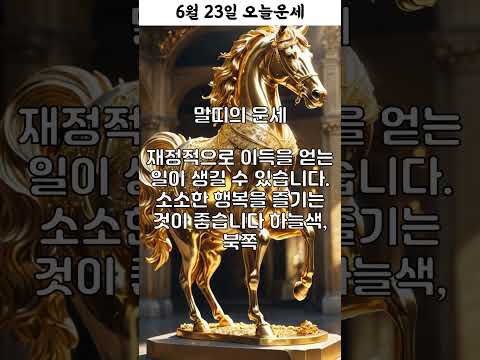 トレンド創作の動画サムネイル - 6월 23일 띠별 운세 코디색상 좋은위치 [30초운세]