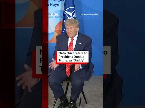 Nato boss commends 'daddy' Trump's handling of Israel-Iran conflict. #Nato #Trump #BBCNews