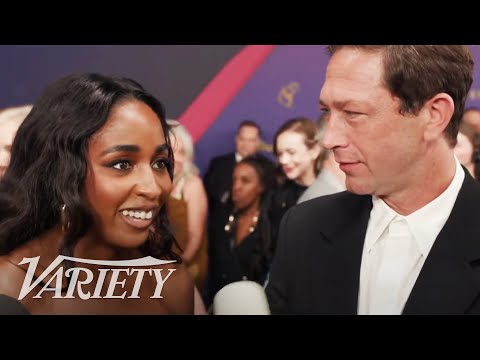 Ayo Edebiri Interrupts Ebon Moss-Bachrach as He Talks 'The Thing' 'Fantastic 4' at The Emmys