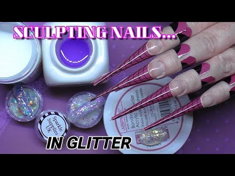 Pixie Matte Glitter ~ Sculpted XL Ballerina Acrylic Nails | ABSOLUTE NAILS