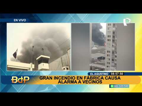 Incendio en El Agustino: reportan siniestro de grandes proporciones en fábrica (2/3)
