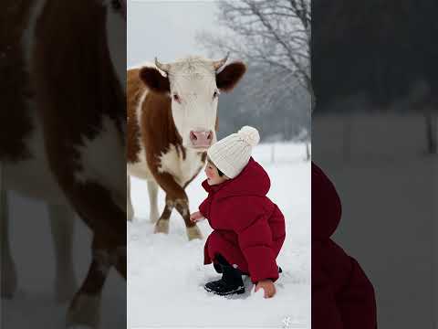 lagi proses bangun rumah salju besar nih #sapilucu #salju #anaklucu #fypシ゚viral #fyp