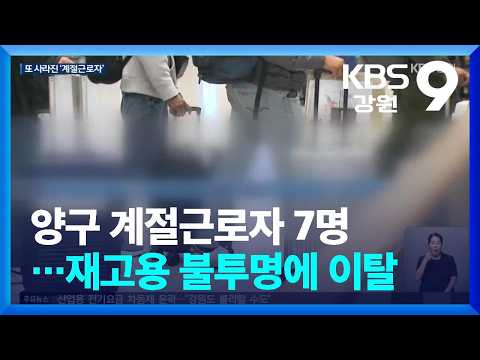 양구 계절근로자 7명…재고용 불투명에 이탈 / KBS  2026.08.27.