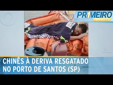 Chinês à deriva no mar é resgatado no Porto de Santos (SP) | Primeiro Impacto (26/03/24)