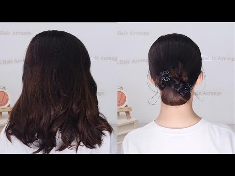 【ロングヘア向け】簡単 ヘアクリップで留めるエレガントがまとめ髪