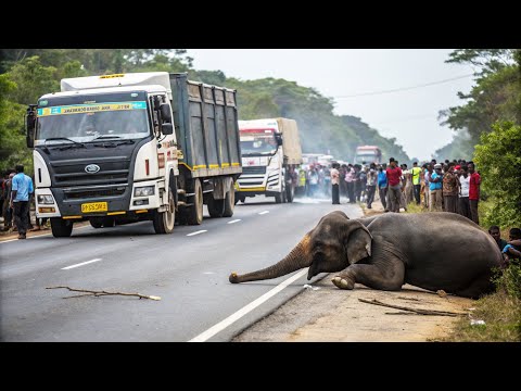 Massive #Wild Elephant Attacks Vehicles on Sri Lankan Road | Shocking Real Footage #elephantattack