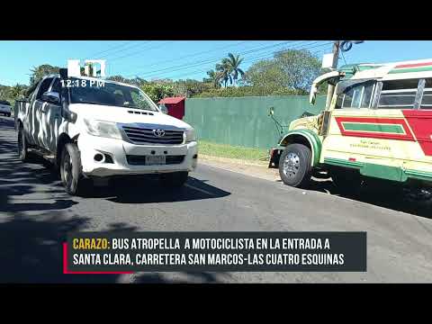 Carazo: Motociclista grave al quedar bajo las llantas del bus Jinotepe-Masaya - Nicaragua