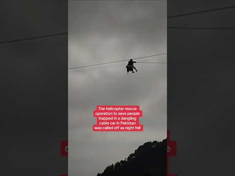 Rescuer pulls himself to Pakistan cable car