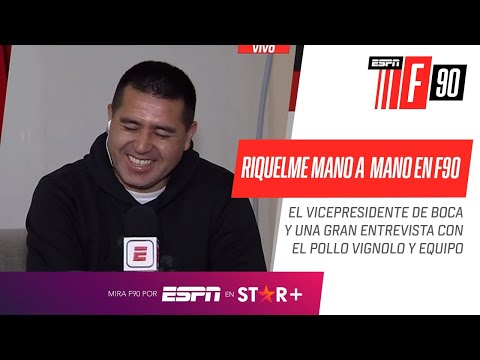 ¡IMPERDIBLE mano a mano de Juan Román #Riquelme en #ESPNF90! Russo, Villa, Cardona y mucho más