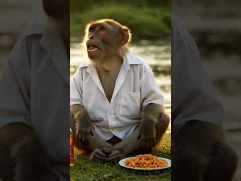 मोदीजीं मुले प्यायलो दारू #viralvideo #trending #comedy #monkey #alcohol #modi #village #river