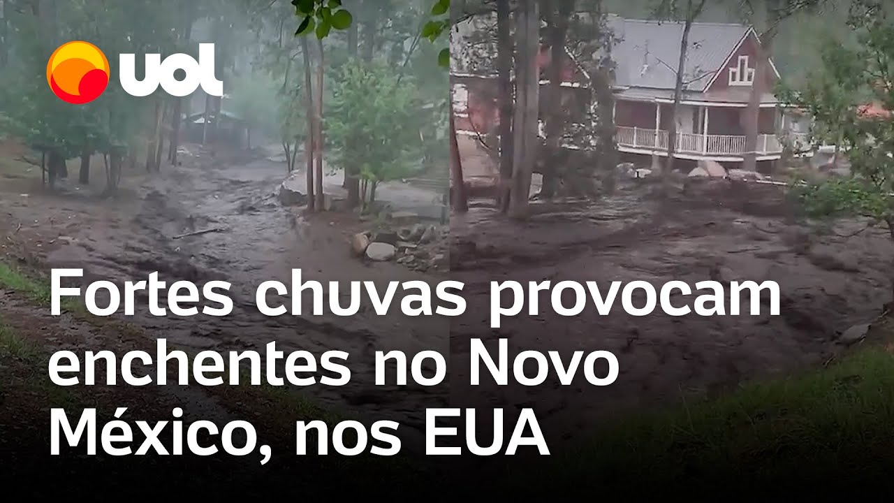 Chuvas nos EUA temporal provoca enchentes e arrasta casas no Novo México veja vídeos