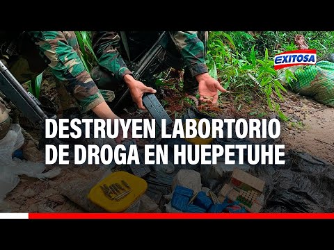 Puerto Maldonado: Destruyen laboratorio de droga en Huepetuhe
