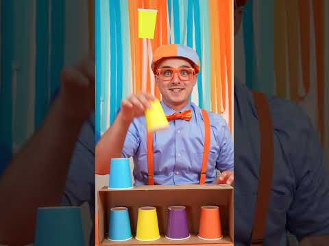 CUP MATCHING GAME WITH BLIPPI🤔! #shorts #challenge