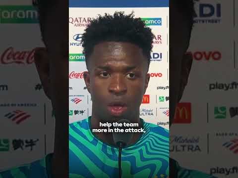 Vini Jr reacts to scoring equaliser for Brazil vs Morocco!