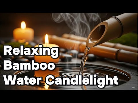 Relaxing Bamboo Water Candlelight Ambience  Peaceful Spa Sounds for Deep Sleep 4K Eps106