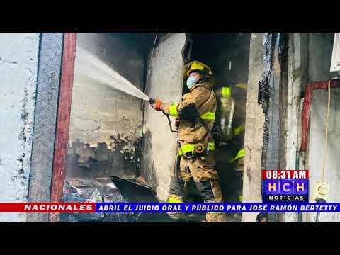 ¡Bomberos sofocaron incendio en vivienda de col. Armando Gale, Choloma!