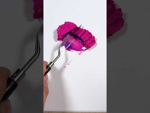 Frozen paint - chopped and melted #colormixing #paintmixing #tappingsounds #asmrart #satisfying