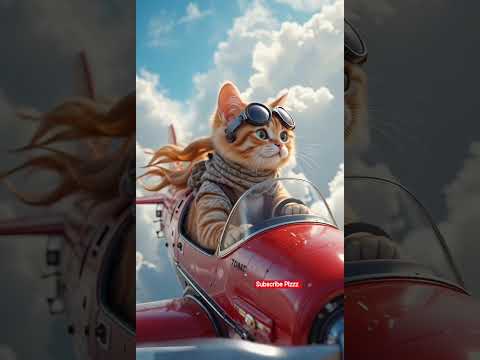 Cute Cat Flying Aeroplane ❤️🥰 #cats #catvideos #catlovers #meow #catshorts #shorts #virals