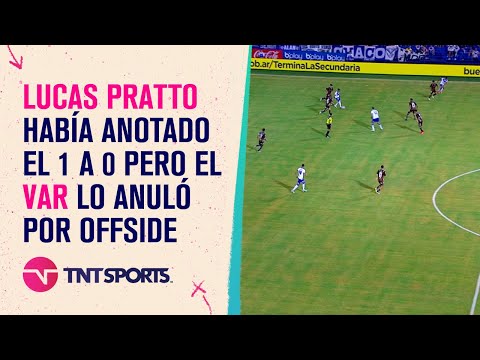 Lucas PRATTO anotó el primer GOL ante PLATENSE, pero el VAR lo anuló por OFFISDE