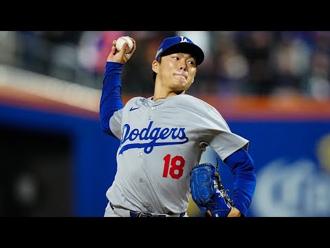 Yoshinobu Yamamoto strikes out 8 in strong NLCS Game 4 outing! |  山本由伸ハイライト