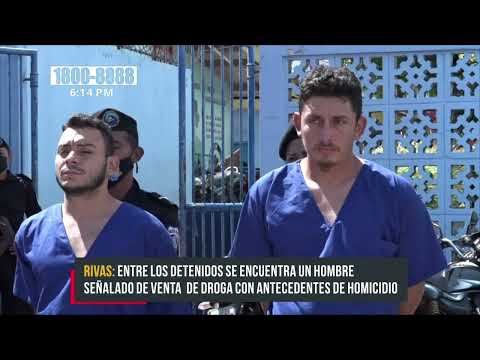 Delincuentes detenidos por la Policía Nacional en Rivas - Nicaragua