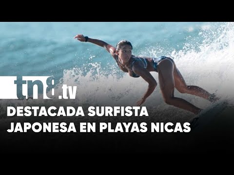 Mejor surfista femenina de Japón visita las playas de Nicaragua