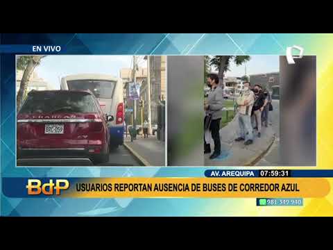 Corredor Azul: Usuarios reportan ausencia de buses en la avenida Arequipa
