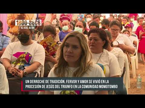 Ciudadanos de Momotombo celebran la procesión de Jesús del triunfo - Nicaragua