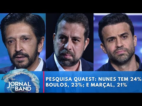 Pesquisa Quaest: Nunes tem 24%; Boulos, 23%; e Marçal, 21% em SP | Jornal da Band