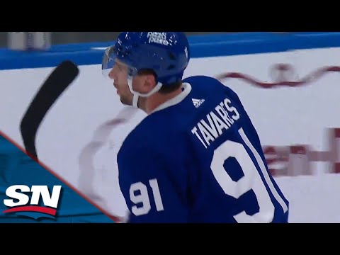 Maple Leafs John Tavares Blasts One-Timer Goal Off Backhand Dish From William Nylander