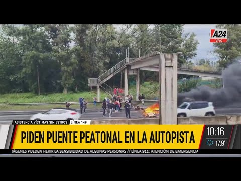 CORTE DE LA AUTOPISTA KM. 62: piden puente peatonal tras la muerte de un hombre que intentó cruzar