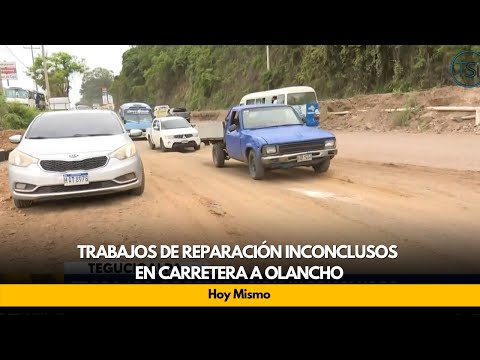Trabajos de reparación inconclusos en carretera a Olancho