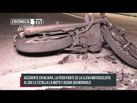 En Managua: Motociclista termina lesionado tras quemarse su vehículo - Nicaragua