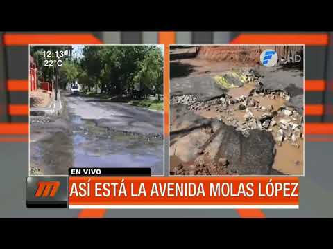 Deplorable estado de la avenida Molas López