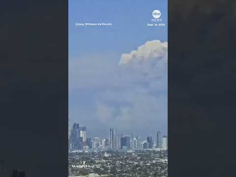 Timelapse shows smoke, flames over LA skyline amid wildfire