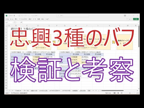 【新信長の野望】忠興の3種のバフ　検証と考察