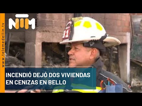 Incendió dejó dos viviendas en cenizas en Bello - Telemedellín