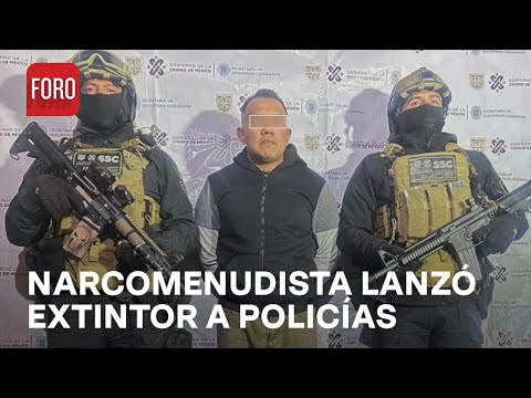 Detienen a presunto narcomenudista que lanzó extintor a policías - Noticias MX