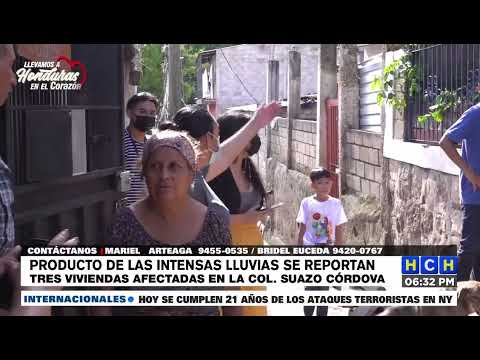 ¡Afectadas! Tres viviendas tras las lluvias en la colonia Suazo Córdoba