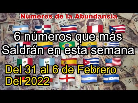 6 NÚMEROS QUE MÁS SALEN EN LA SEMANA DEL 31 AL 6 DE FEBRERO DEL 2022  números de la suerte