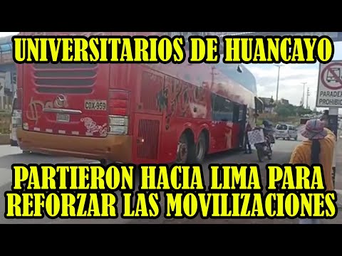 HUANCAYO ASI DESPIDIERON DELEGACIÓN DE UNIVERSITARIOS QUE VIAJAN LIMA PARA SUMARSE A LAS MARCHAS..