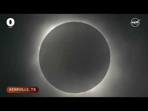 Imágenes de la NASA muestran el momento del eclipse solar total, sobre la ciudad de Kerrville, en T