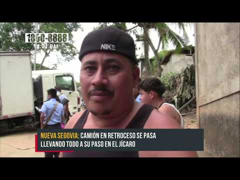 Camión que entregaba productos en un bar casi mata a una familia en El Jícaro - Nicaragua