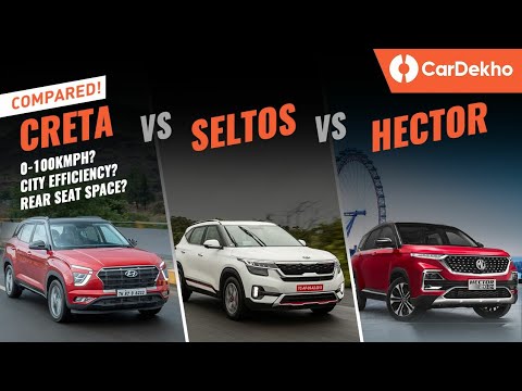Creta vs Seltos vs Hector: 0-100, Braking, Mileage & More! Petrol-Auto Performance Compared