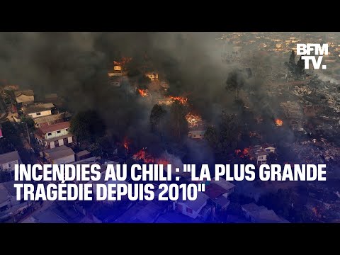 Les images terrifiantes des incendies qui ravagent la région de Valparaíso, au Chili