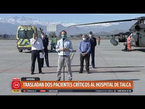 Trasladan a dos pacientes críticos por vía aérea de Santiago a Talca