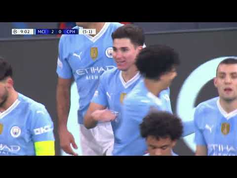 Julian Alvarez (9') Manchester City vs Copenhagen | UEFA Champions League RO16 Leg 2